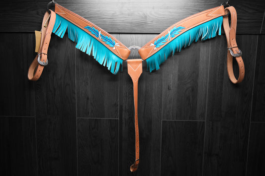 Breastcollar, Standard, hand tooled and hand painted