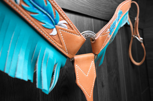 Breastcollar, Standard, hand tooled and hand painted