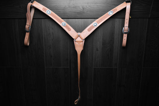 Breastcollar, Working, border tooled with conchos