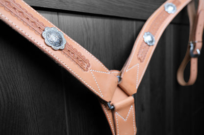 Breastcollar, Working, border tooled with conchos