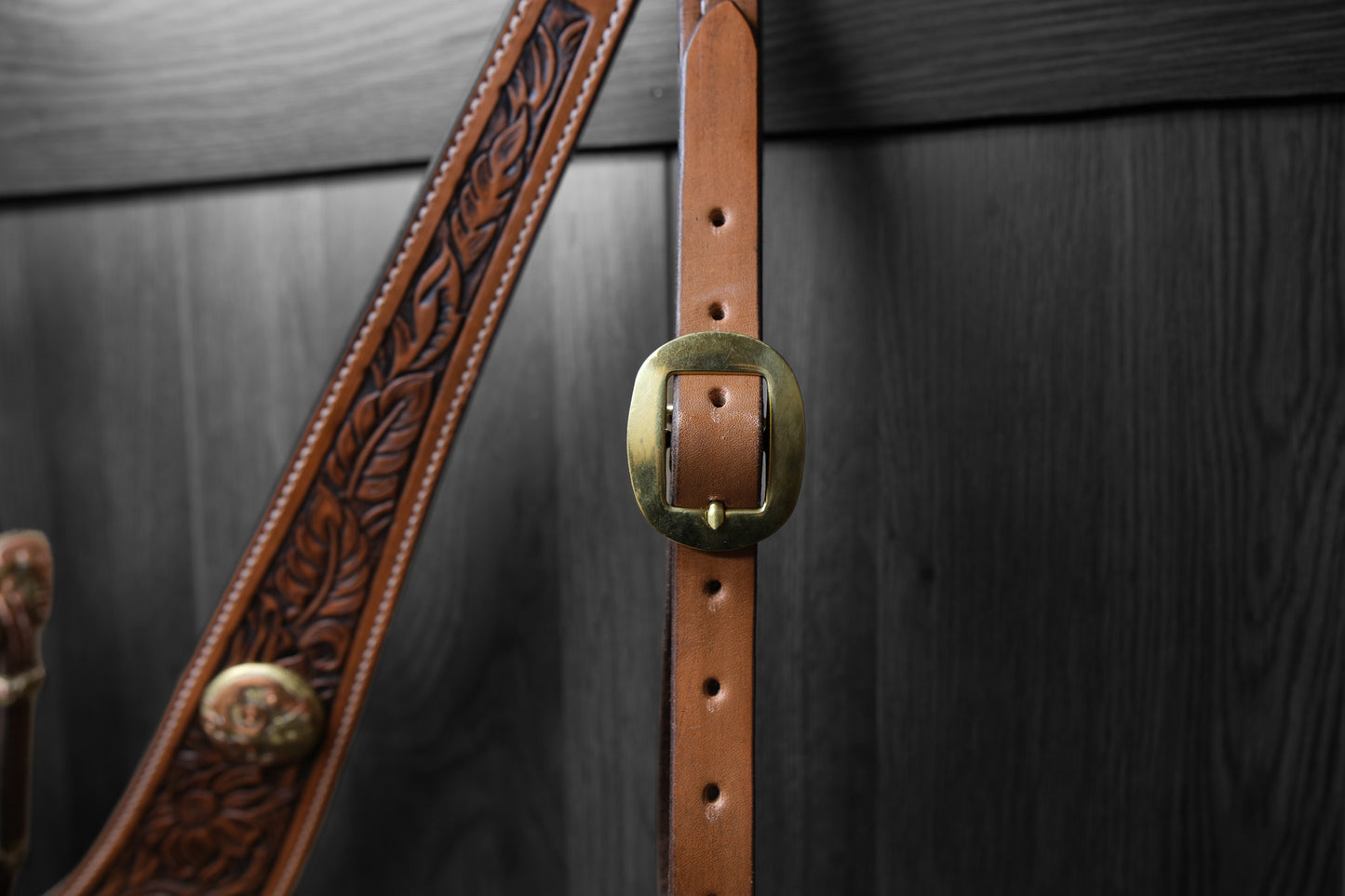 Breastcollar, Pulling Collar and Headstall, hand tooled and painted