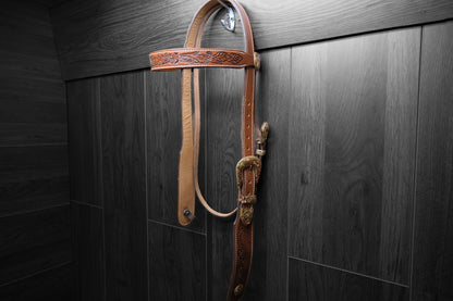 Breastcollar, Pulling Collar and Headstall, hand tooled and painted