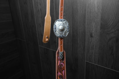 Breastcollar, Pulling Collar and One Ear Headstall, hand tooled and painted