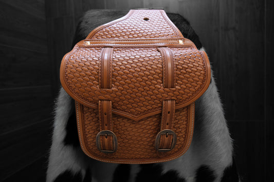Saddle Bag, Basket Stamped, Accordion gusset