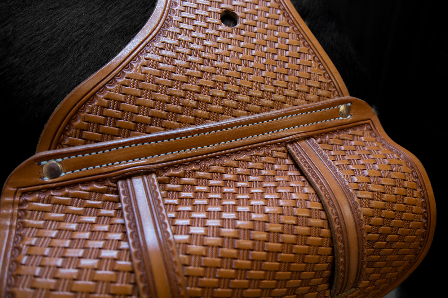 Saddle Bag, Basket Stamped, Accordion gusset