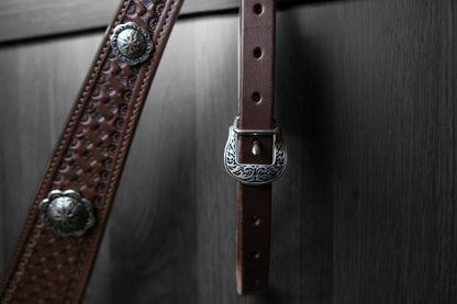 Breastcollar, Pulling Collar, basket stamped with conchos