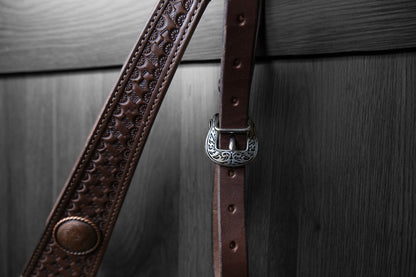 Breastcollar, Pulling Collar, basket stamped with conchos