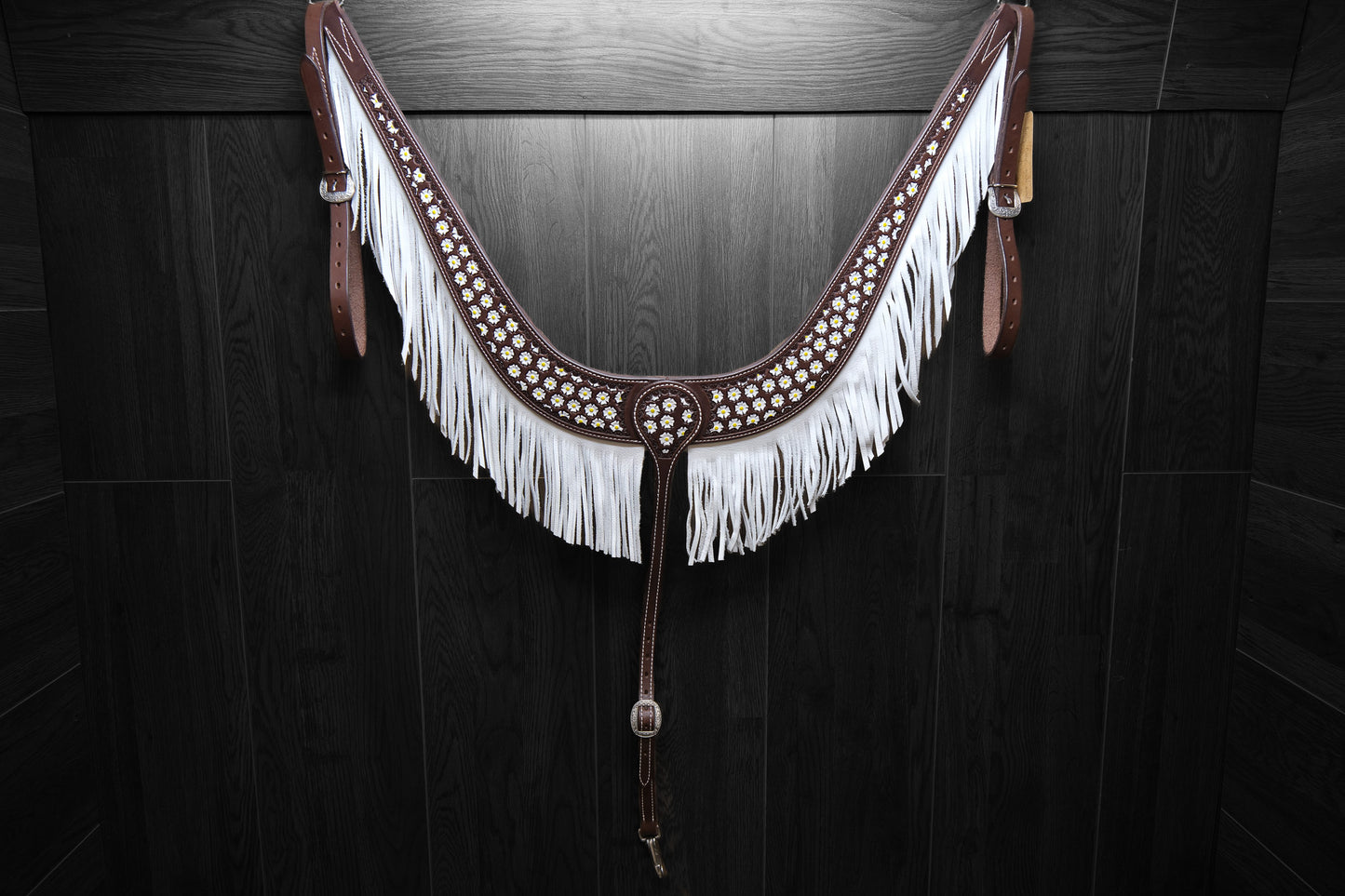 Breastcollar, Pulling Collar, border tooled and hand painted