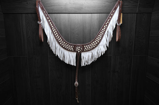 Breastcollar, Pulling Collar, border tooled and hand painted