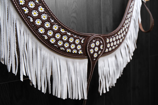 Breastcollar, Pulling Collar, border tooled and hand painted