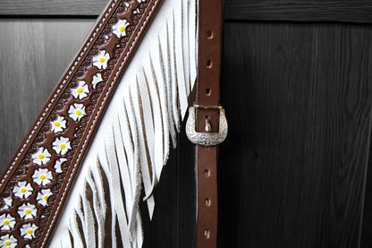Breastcollar, Pulling Collar, border tooled and hand painted