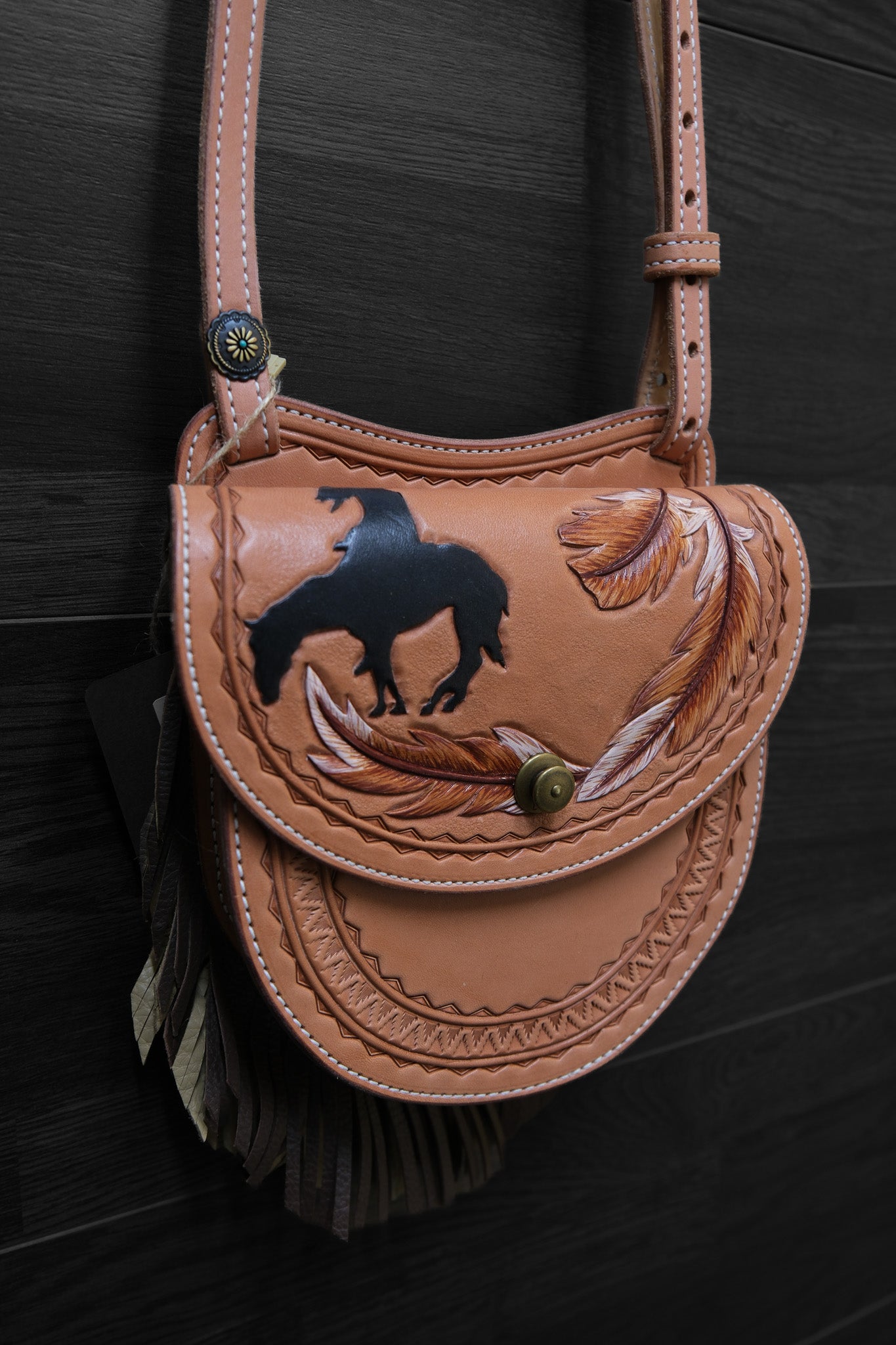 Purse, cross body with fringe
