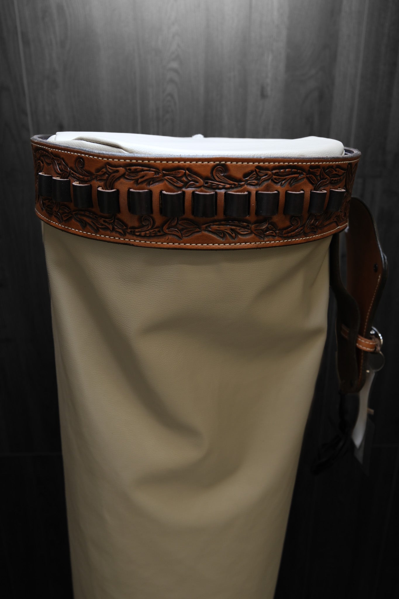 Gun Belt, Western, Floral Tooling, antiqued