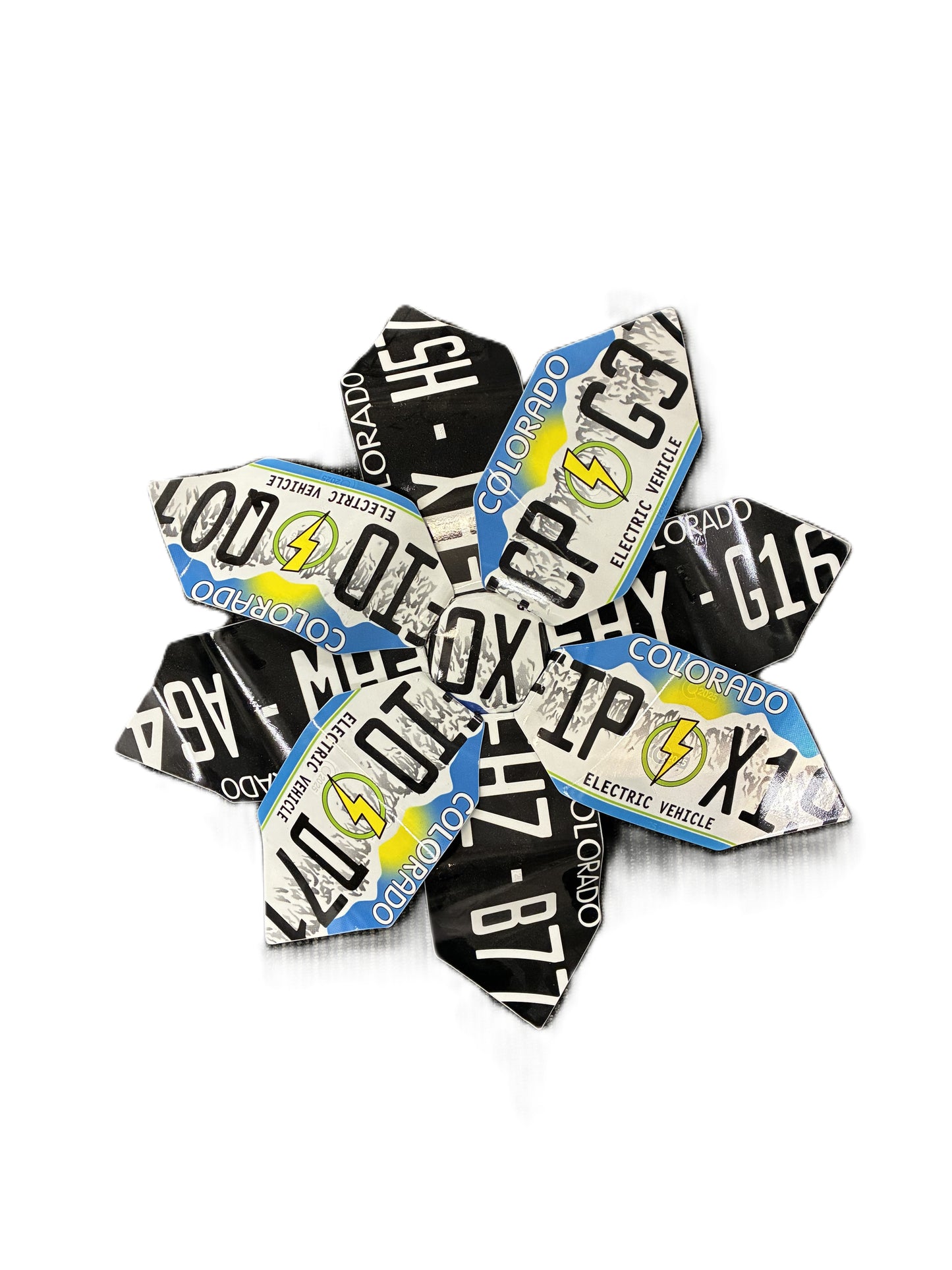 License Plate Flower - Black Electric