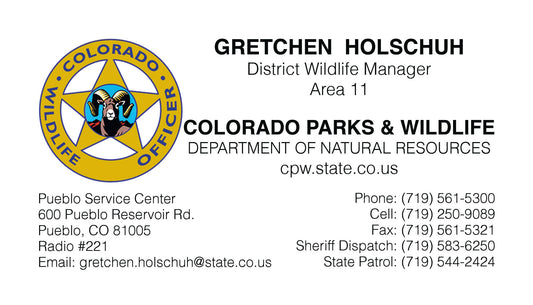 image of parks and wildlife business card