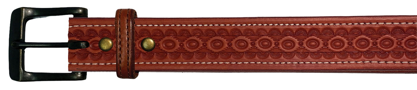 Leather Belt, 1 1/2" with tooling design
