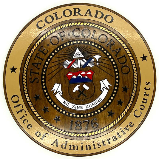 State Seal, Wood, with Agency
