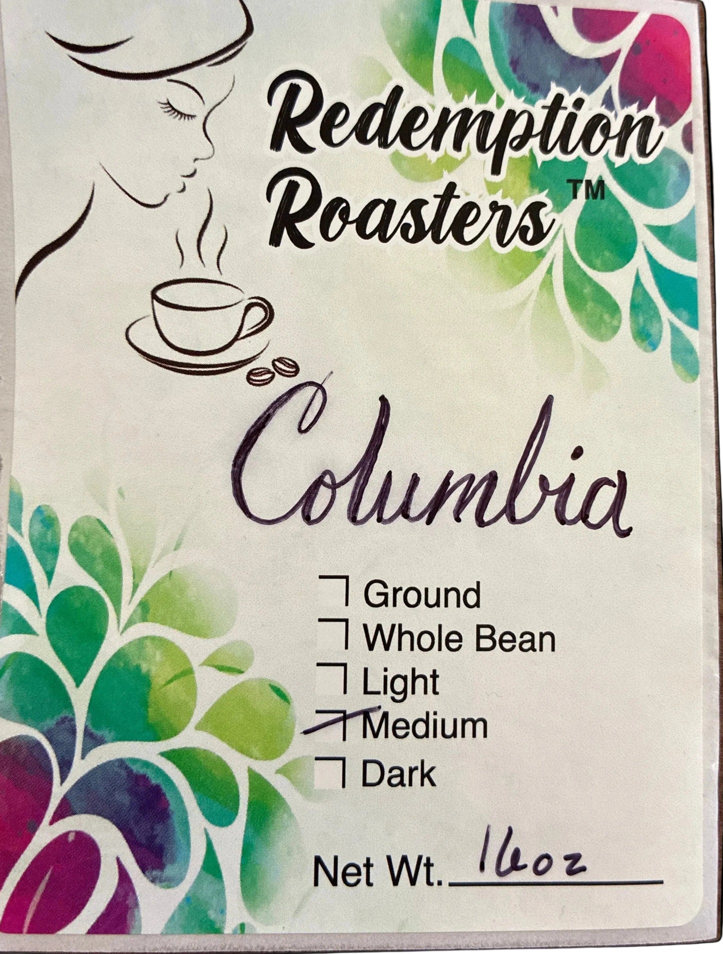 Colombian coffee label